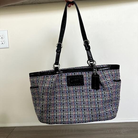 Coach Tweed Handbag Purse Tote, model F1126-F17699 - Picture 1 of 15